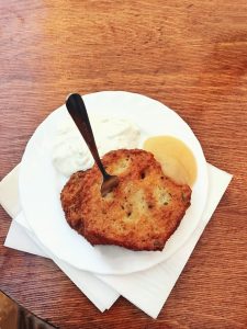 Freiburg Germany Christmas Market Potato Pancake Sour Cream Apple Sauce