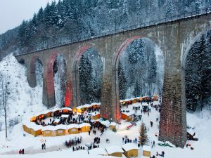 Christmas market, Ravenna Bridge, Ravenna Gorge, Ravenna gorge, Schwarzwald, Black Forest, Baden-Wurttemberg, Germany