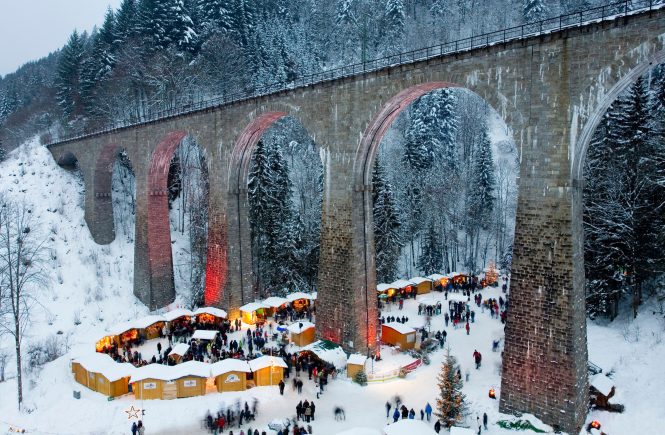 Christmas market, Ravenna Bridge, Ravenna Gorge, Ravenna gorge, Schwarzwald, Black Forest, Baden-Wurttemberg, Germany