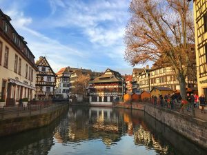 Strasbourg France River Grand ile Christmas Market