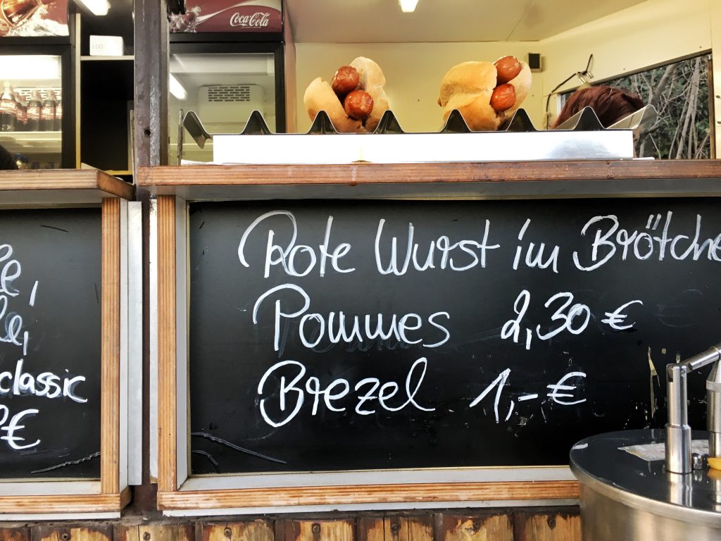 Mundenhof Animal Park Zoo Scene Germany beer garden sausages currywurst food